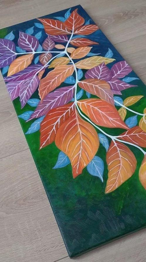 Nieuw kleurrijk handgeschilderd schilderij / 70/30cm, Antiek en Kunst, Kunst | Schilderijen | Abstract, Ophalen of Verzenden