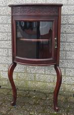 0714 Antieke mahonie hoekvitrine., Ophalen of Verzenden