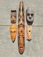 Houten Maskers Set - Wanddecoratie Kunstobjecten Afrikaans T, Ophalen