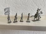 5 x tin soldaat vlagdrager tamboer cavalerist te paard zgan, Ophalen of Verzenden, Landmacht, Miniatuur of Beeldje