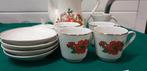 Mini servies rode bloemen, Antiek en Kunst, Antiek | Servies compleet, Ophalen of Verzenden