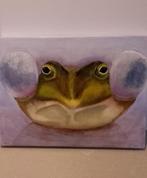 Schilderij van een opgeblazen kikker, Ophalen of Verzenden