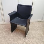 2x Matteo Grassi Korium design stoel Zwart Tuigleer, Huis en Inrichting, Stoelen, Twee, Metaal, Zo goed als nieuw, Zwart