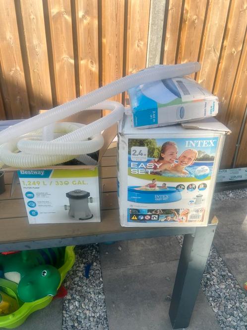 Zwembad 2,44 met afdekzijl, Tuin en Terras, Zwembaden, Zo goed als nieuw, Minder dan 80 cm, 200 tot 400 cm, Rechthoekig, Ophalen
