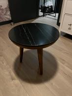 Natuursteen salontafel - 50x46 cm, Huis en Inrichting, Tafels | Bijzettafels, Minder dan 55 cm, Gebruikt, Rond, Hout