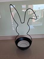 Metalen paashaas met bakje,, Ophalen of Verzenden