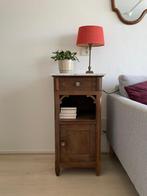 Mooi antiek/ vintage eikenhouten nachtkastje/ bijzettafel, Ophalen, Zo goed als nieuw, Hout, Minder dan 45 cm