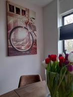 Schilderij op canvas met fiets, Huis en Inrichting, Woonaccessoires | Schilderijen, Tekeningen en Foto's, Ophalen of Verzenden