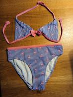 Gestreepte bikini met flamingoprint maat 122/128, Kinderen en Baby's, Kinderkleding | Kinder-zwemkleding, Bikiniset, Meisje, Zo goed als nieuw