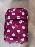 Koffer / reiskoffer / reistas rood met witte stippen, Uitschuifbare handgreep, Gebruikt, Minder dan 40 cm, Rood