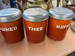 Vintage Emaille Voorraadbussen Koffie, Thee, Suiker, Antiek en Kunst, Ophalen of Verzenden