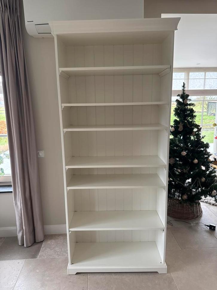 Witte Boekenkast met Planken Ikea Liatorp, Huis en Inrichting, Kasten | Boekenkasten, Gebruikt, 50 tot 100 cm, 200 cm of meer