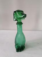 vintage Italiaanse EMPOLI glazen stopfles in model hond 33 c, Antiek en Kunst, Antiek | Glas en Kristal, Ophalen of Verzenden