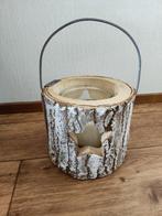 Wood deco lamp van hout met kaars in glas - ca 42 cm hoog, Ophalen, Nieuw