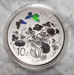 China 2015 10 Yuan Auspicious Culture/Parenthood zilver 1 oz, Verzenden, Centraal-Azië, Losse munt, Zilver