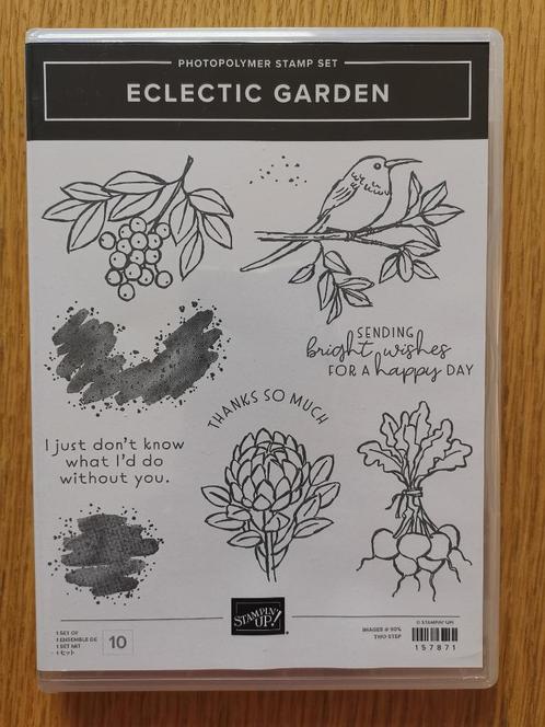 Stampin' Up! stempelset Eclectic Garden, Hobby en Vrije tijd, Stempelen, Zo goed als nieuw, Clearstamp, Ophalen of Verzenden