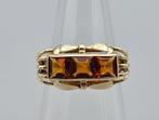 Gouden antieke Art Deco ring met citrien. 2023/366., Sieraden, Tassen en Uiterlijk, Antieke sieraden, Goud, Met edelsteen, Ophalen of Verzenden