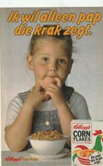 retro reclame 1980 Kellogg's cornflakes meisje en de krak, Verzenden, Overige typen