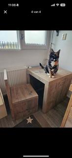 Peuterbed incl bureau en stoel, Ophalen, Gebruikt, 190 cm of minder, Hout