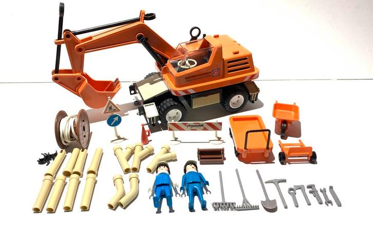 Playmobil Bulldozer 3472 + 2 Playmobil figuren / Bouwplaats, Kinderen en Baby's, Speelgoed | Playmobil, Zo goed als nieuw, Complete set