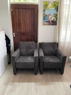 Twee grijze fauteuils van Montel, Ophalen, Gebruikt, 75 tot 100 cm, Stof
