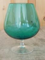 Vintage retro Cognac ballon heel groot oversized glas groen, Ophalen of Verzenden