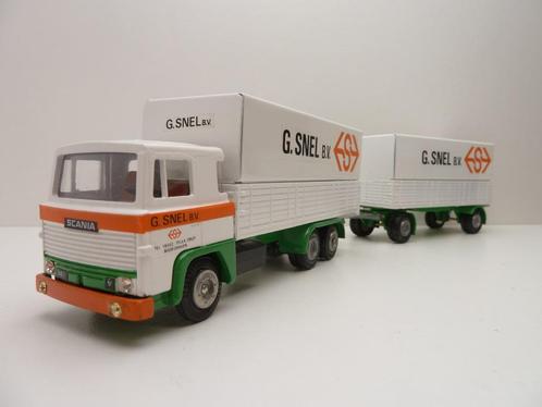 Scania 141-V8  '' Snel transport Bodegraven ''  Tekno, Hobby en Vrije tijd, Modelauto's | 1:50, Zo goed als nieuw, Bus of Vrachtwagen