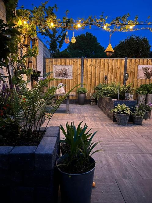 Buitenverlichting 20 meter met 18 led lampen, Tuin en Terras, Buitenverlichting, Nieuw, Hanglamp, Kunststof, Minder dan 50 watt