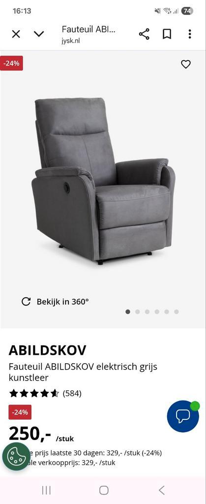 Elektrische fauteuil, Huis en Inrichting, Banken | Sofa's en Chaises Longues, Zo goed als nieuw, Eenpersoons, Minder dan 150 cm