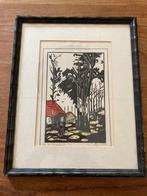 Houtsnede op de boerderij van Home of H.Hope, Ophalen of Verzenden