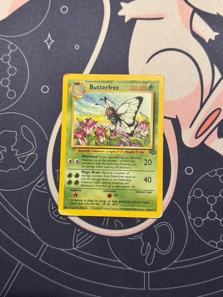 Pokémon kaartwn Butterfree #33 Jungle, Hobby en Vrije tijd, Verzamelkaartspellen | Pokémon, Gebruikt, Losse kaart, Ophalen of Verzenden
