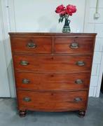 Antieke Mahoniehouten Ladekast / Commode, Gebruikt, 100 tot 150 cm, Met lade(s), 25 tot 50 cm