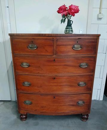 Antieke Mahoniehouten Ladekast / Commode  beschikbaar voor biedingen