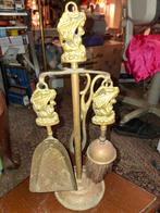 Antiek Haardstel met Scheepsmotief, Ophalen of Verzenden, Koper of Brons