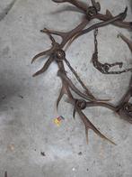 Prachtige antieke geweien kroonluchter, Ophalen of Verzenden, Gebruikt