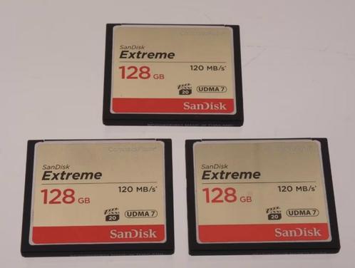 CF Compact flash 128gb Sandisk Extreme 120 mb/s, Audio, Tv en Foto, Fotografie | Geheugenkaarten, Zo goed als nieuw, Compact Flash (CF)