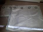 Oeko-tex gordijnen beige met een glansje, 2 st van 135x235, Ophalen, Zo goed als nieuw, Beige