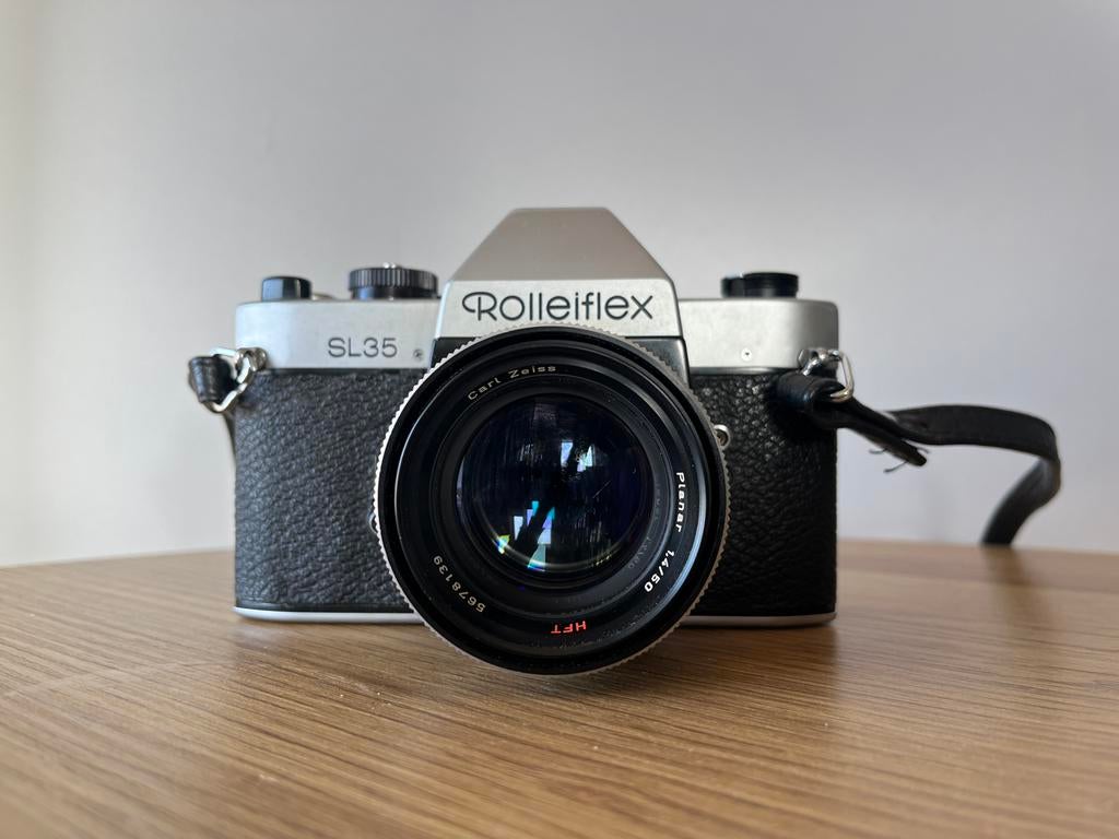 Rollei SL35 met Carl Zeiss Planar 1.4/50 HFT (Getest), Ophalen of Verzenden, Gebruikt, Spiegelreflex, Overige Merken
