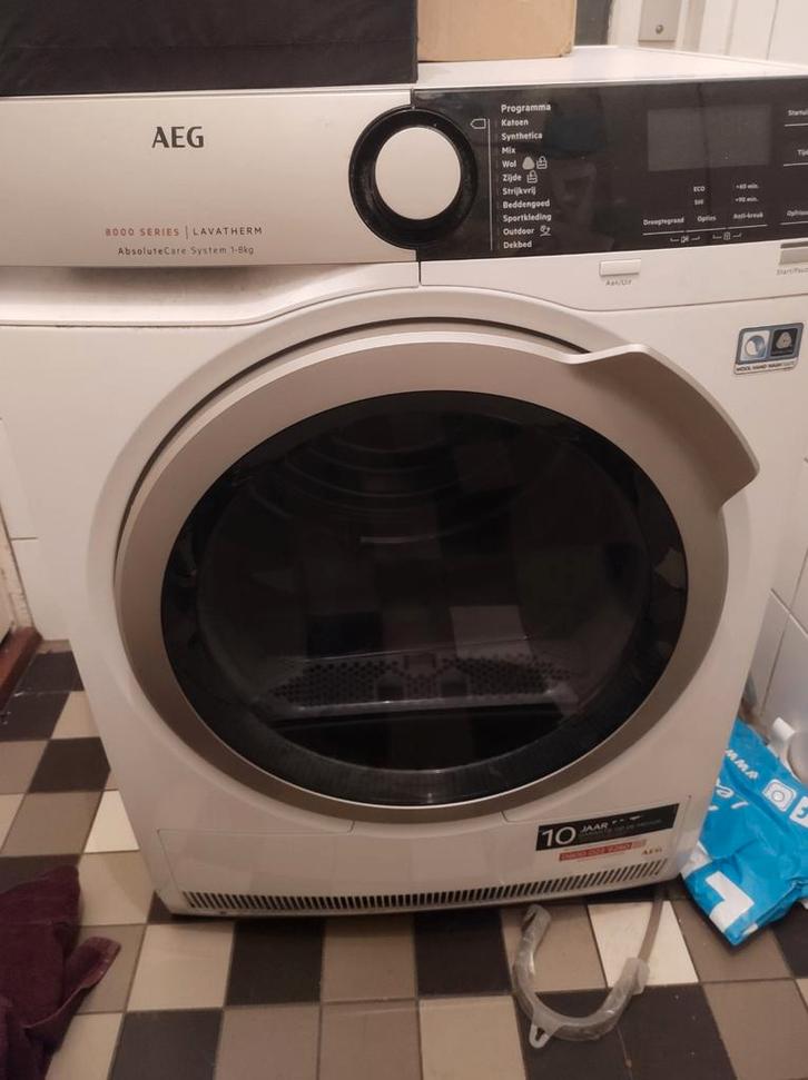 AEG Lavatherm 8000 Droger, Witgoed en Apparatuur, Wasdrogers, Gebruikt, Condens, Voorlader, 6 tot 8 kg, 85 tot 90 cm, Anti-kreukfase