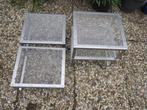 3 planten bijzettafels, binnen/buiten., Ophalen, Metaal of Aluminium, Zo goed als nieuw, 75 cm of meer