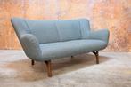 ZGAN! fraaie blauw/groene stoffen Leolux Julita designbank, Hout, Leolux, Leolux, Design