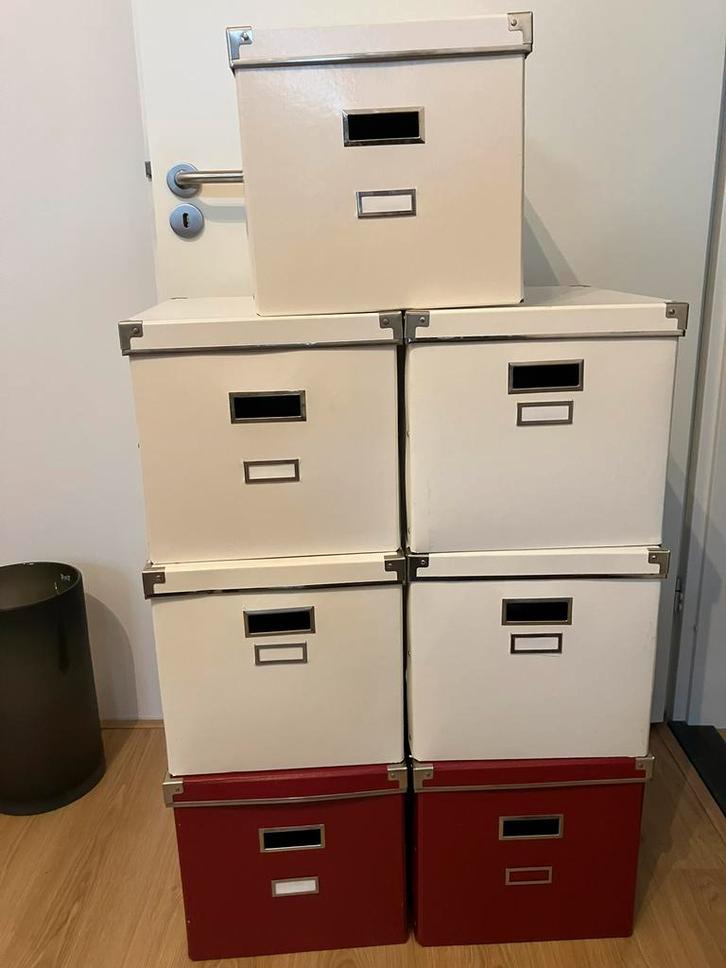 IKEA Gärdesgård Doos met deksel, wit en rood, kallax fit, Huis en Inrichting, Kasten | Overige, Gebruikt, Ophalen
