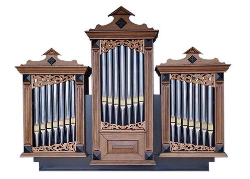 Prachtig orgel front met 21 tinnen pijpen, Muziek en Instrumenten, Orgels, Gebruikt, Orgel, 2 klavieren, Ophalen