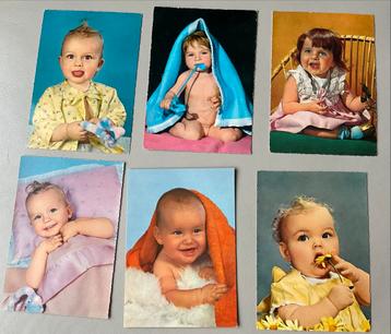 6 Krüger Ansichtkaarten met Baby's beschikbaar voor biedingen