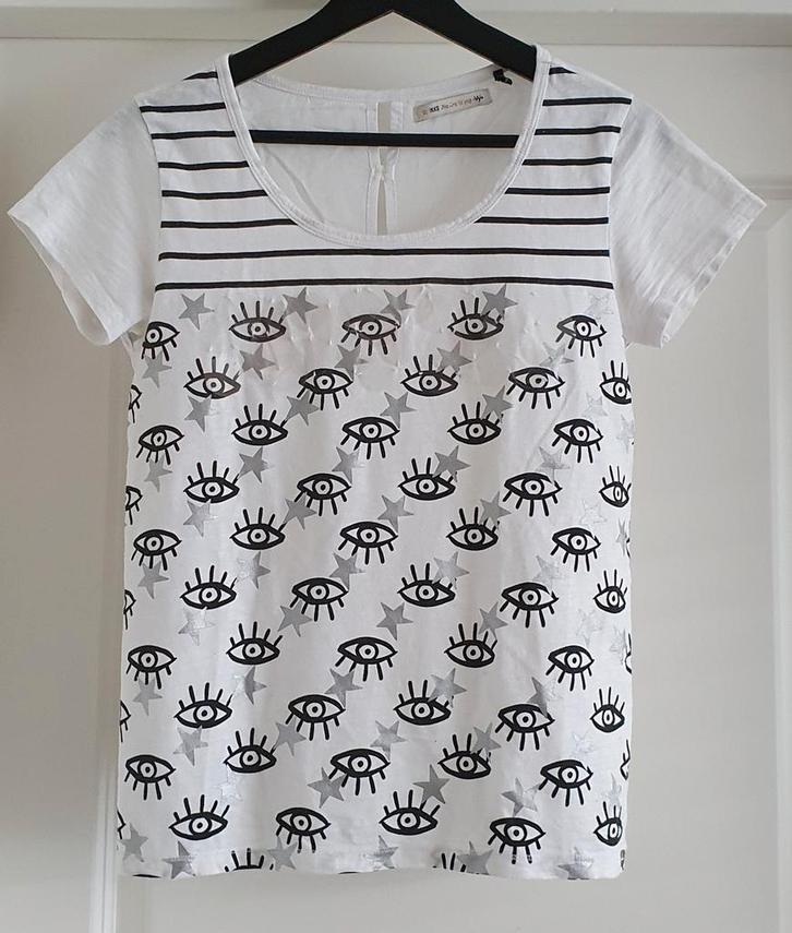 Leuke top van IKKS..mt:l, Kleding | Dames, Tops, Gedragen, Maat 42/44 (L), Wit, Korte mouw, Ophalen of Verzenden