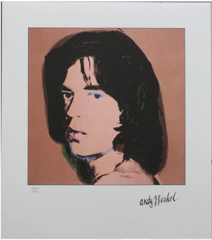 Andy Warhol(1928) Kleur Lithografie "Mick Jagger B " Ges Gen, Antiek en Kunst, Kunst | Litho's en Zeefdrukken, Ophalen of Verzenden