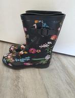 Leuke regenlaarzen zwart met bloemenprint, Ophalen, Zwart, Regenlaarzen, Zo goed als nieuw