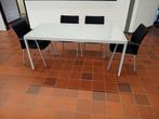 Aluminium met melkglas eettafel  180x90x75, Huis en Inrichting, Tafels | Eettafels, Ophalen of Verzenden, Gebruikt, Rechthoekig