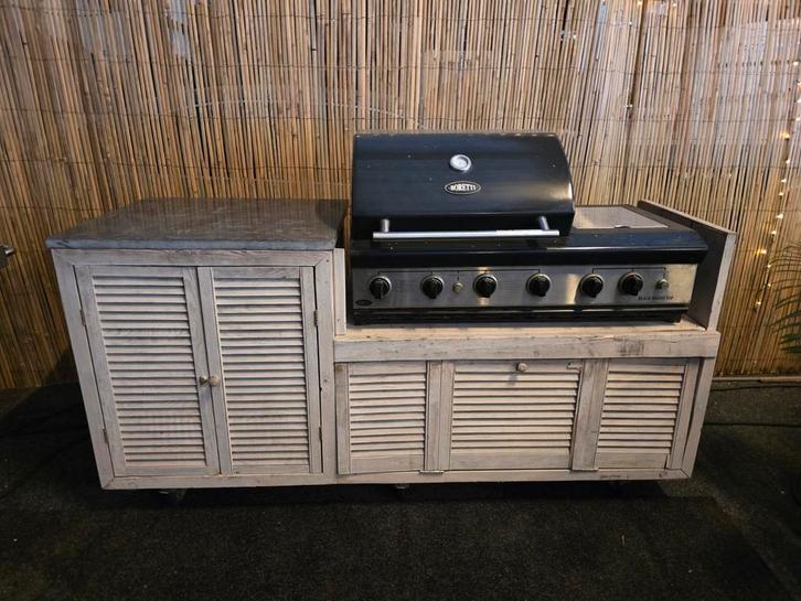 Boretti Black Mezzo Top Gasbarbecue Buitenkeuken, Tuin en Terras, Buitenkeukens, Gebruikt, Elektrisch, Vrijstaand, Ophalen