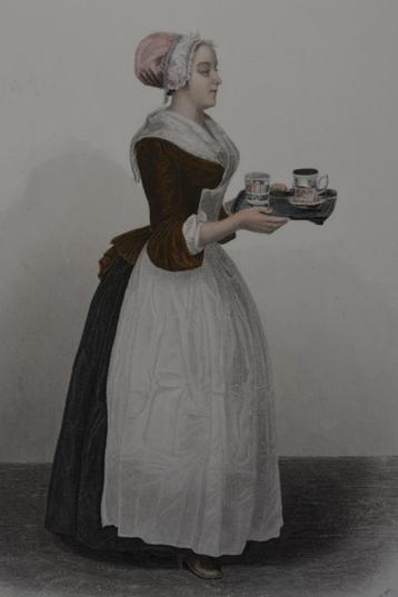 J.E. LIONTARD CHOCLATE GIRL CHOCOLADE MEISJE GRAVURE GM4 beschikbaar voor biedingen